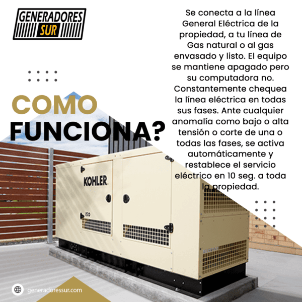 Grupo Electrógeno a Gas 24RCL 24kva Trifásico con TTA Kohler - Imagen 3