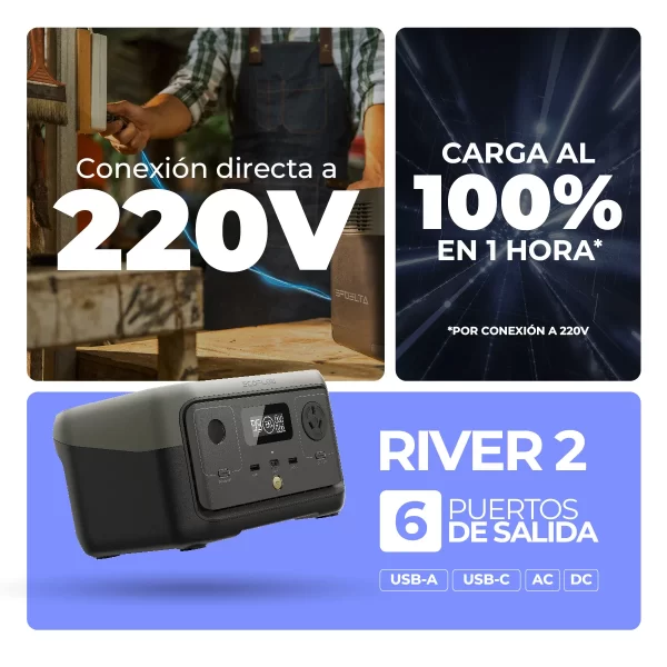 Estación de Energía Portátil EcoFlow River 2 - 300 Wh - Imagen 8