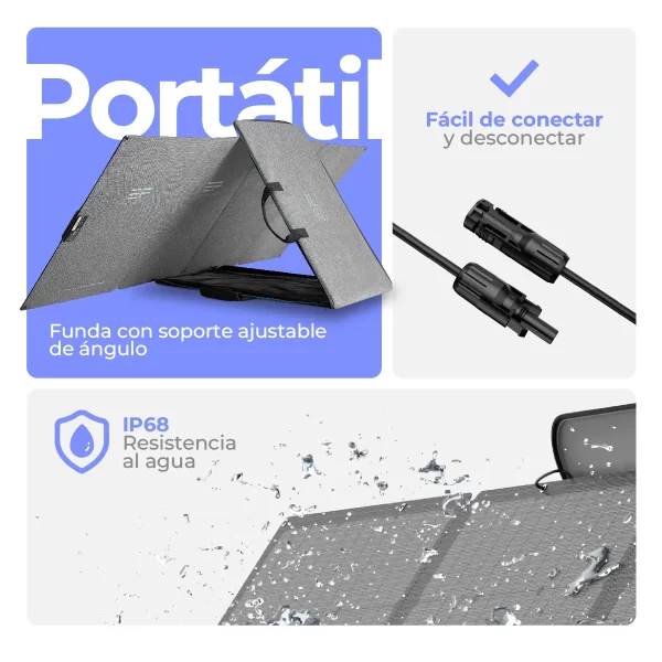 Panel Solar Portátil EcoFlow 110 w - Imagen 6