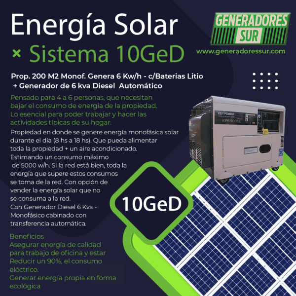 Sistema Energía Solar 10 GeD - M C/BL