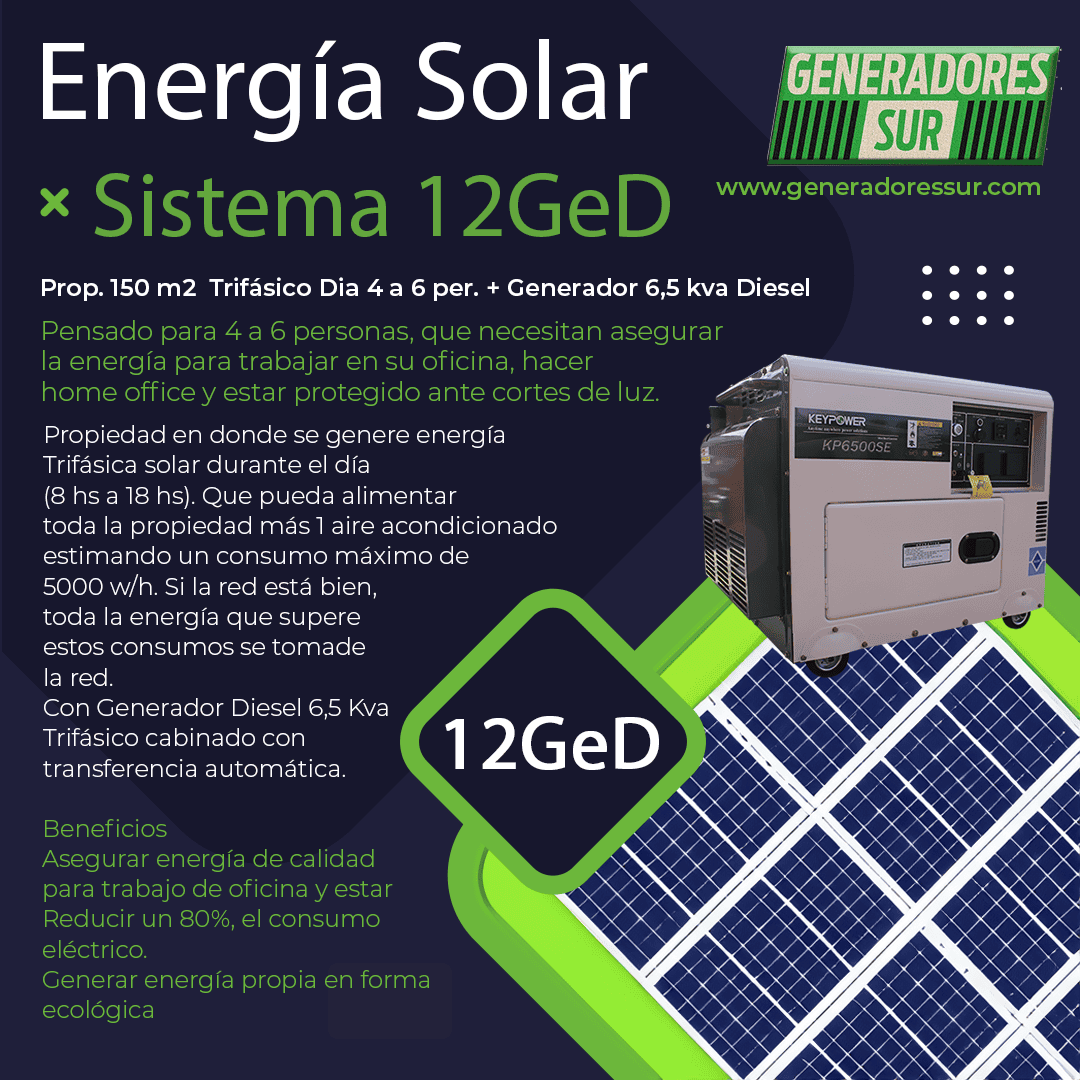 Sistema Energía Solar 12 GeD – T S/B