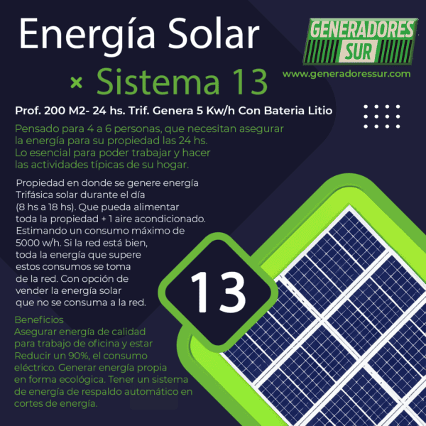 Sistema de Energía Solar 13 T-C/BL