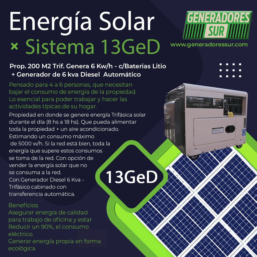 Sistema Energía Solar 13GeD T-C/BL