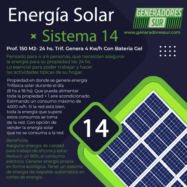 Sistema de Energía Solar 14 T-C/BL