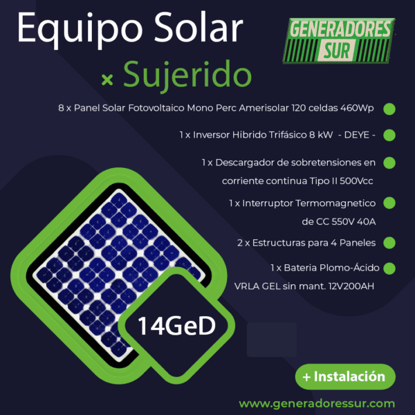 Sistema Energía Solar 14GeD T-C/BG - Imagen 2