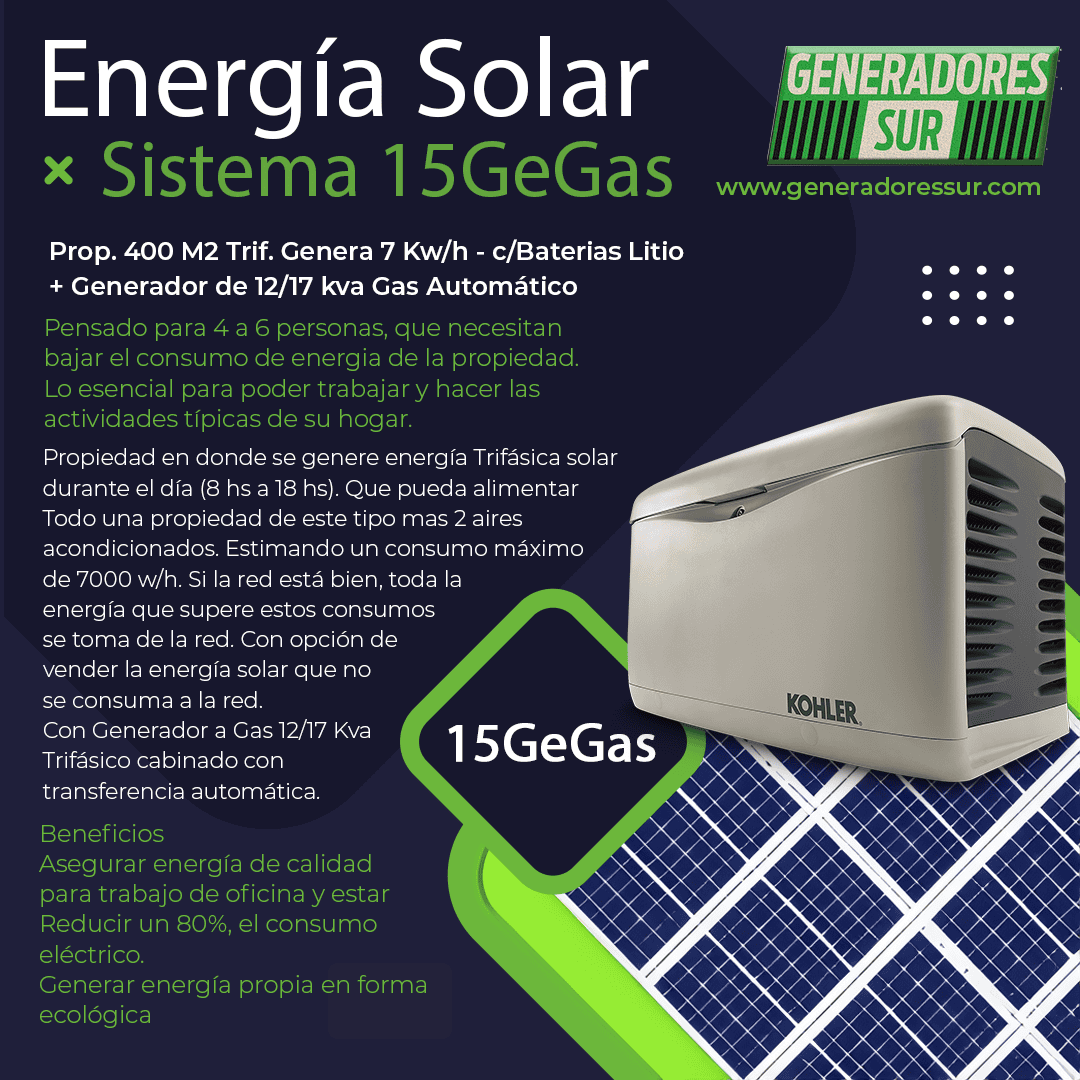 Sistema Energía Solar + 15GeGas T-C/BL