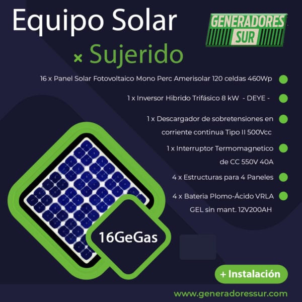 Sistema de Energía Solar + 16GeGas T-C/BG - Imagen 5