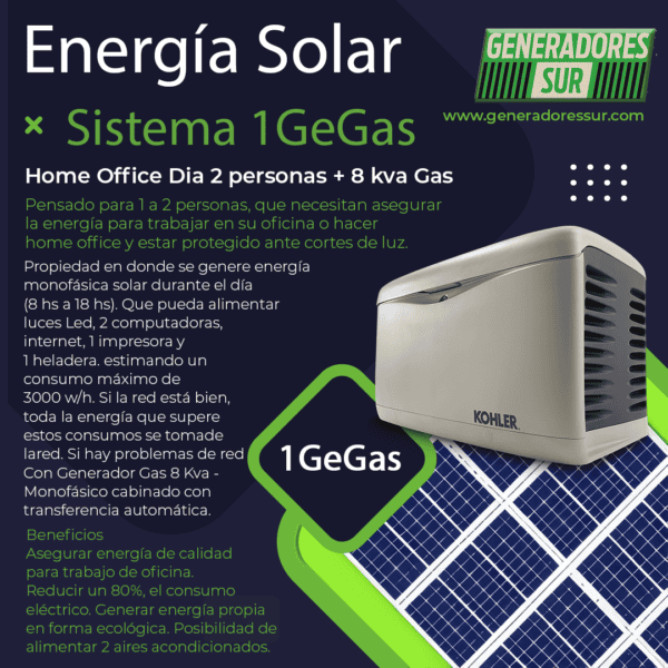Sistema de Energía Solar + Sistema 1 GeGas - M S/B