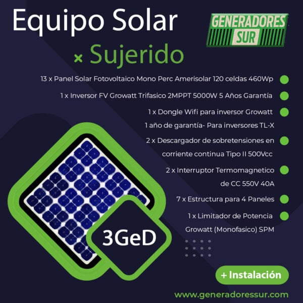 Sistema Energía Solar 3 GeD - M S/B - Imagen 2