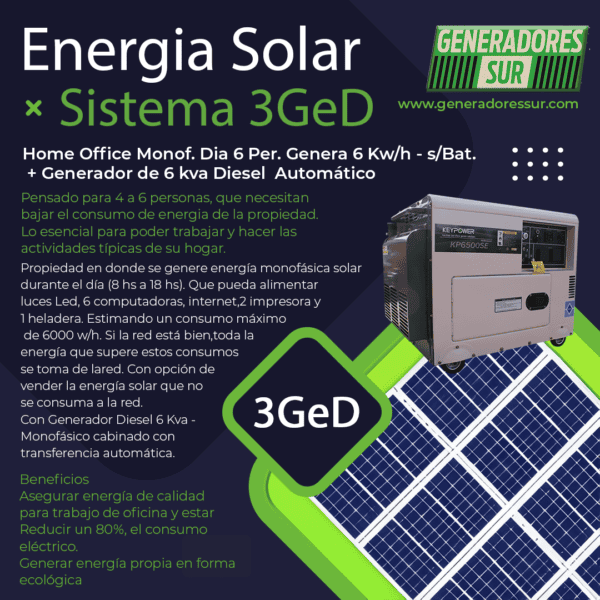 Sistema Energía Solar 3 GeD - M S/B