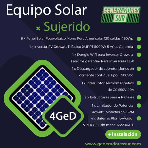 Sistema Energía Solar 4 GeD - M C/BG - Imagen 2