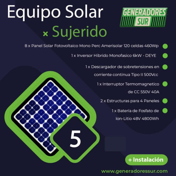 Sistema Energía Solar 5 M-C/BL - Imagen 2