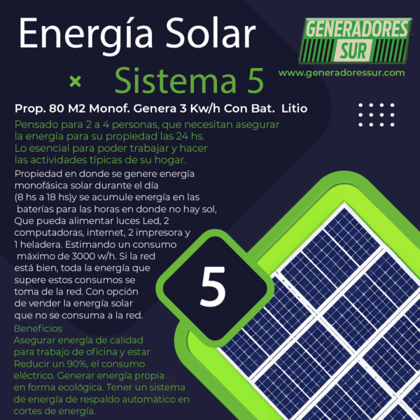 Sistema Energía Solar 5 M-C/BL