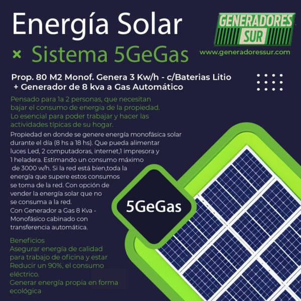 Sistema de Energía Solar + 5 GeGas - M C/BL - Imagen 4
