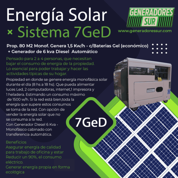 Sistema Energía Solar 7 GeD - M C/BG
