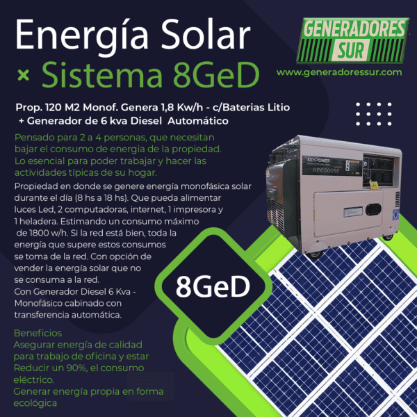 Sistema Energía Solar 8 GeD - M C/BL