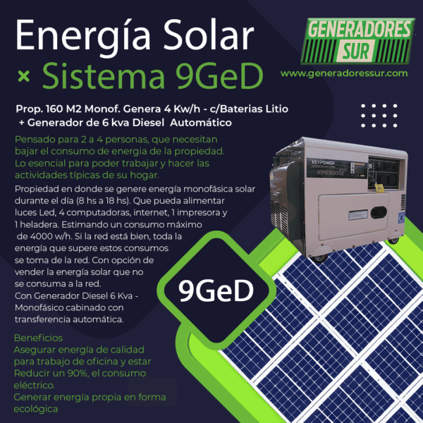 Sistema Energía Solar 9 GeD - M C/BL