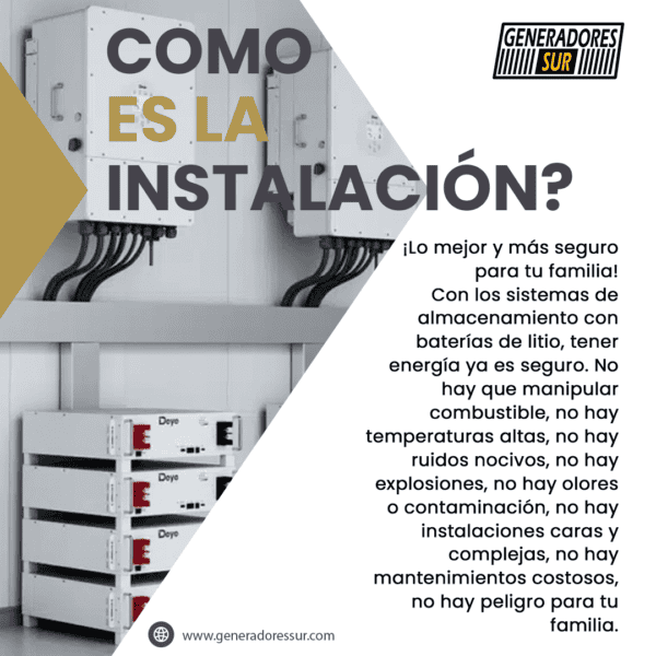 Sistema Energía de Respaldo con Bateria de Litio Deye 4 - 5 Kw / 5 Kw - 48v  – Monofásico - Imagen 7