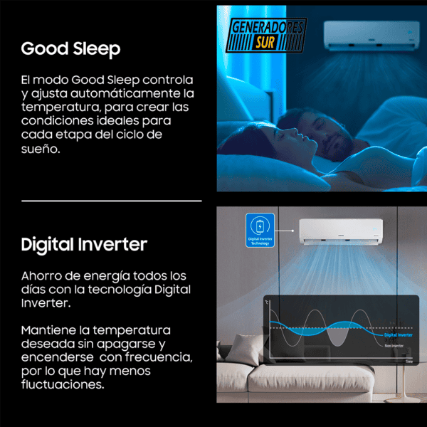 Aire Acondicionado Samsung Inverter 3150 Frigorias Frio/Calor - Imagen 2