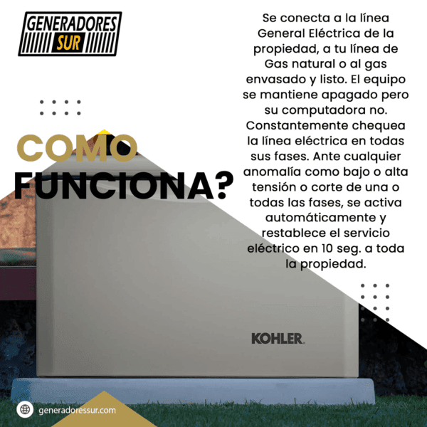 Grupo Electrógeno a Gas 26RCA 20kva Trifásico con TTA Kohler - Imagen 2