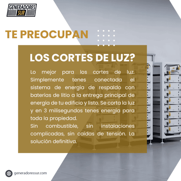 Sistema Energía de Respaldo con Bateria de Litio para Esp. Com. Edificios Grandes de hasta 90 Dptos - 20 Kw / 71,4 Kw - Trifásico - Deye 33 - Imagen 3