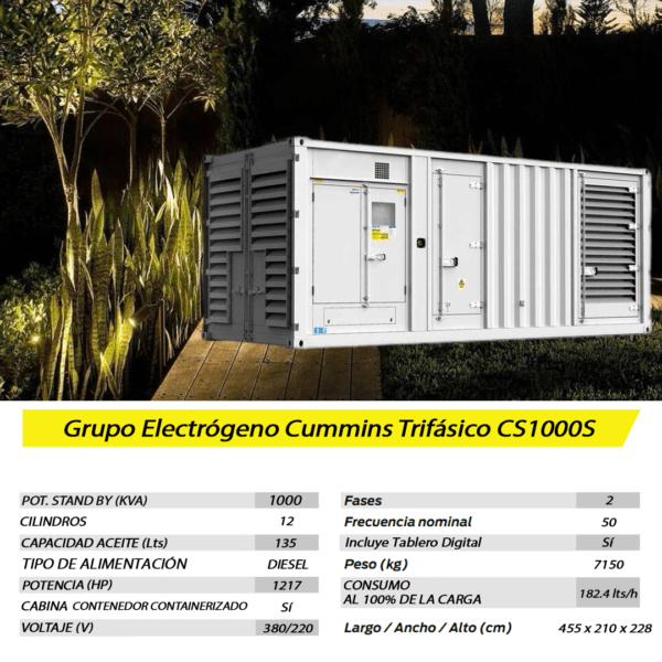 Grupo Electrógeno Diesel Cummins Trifásico CS1000S 1000 KVA - Imagen 8
