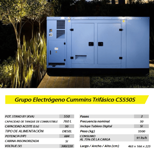 Grupo Electrógeno Diesel Cummins Trifásico CS550S 550 KVA - Imagen 8