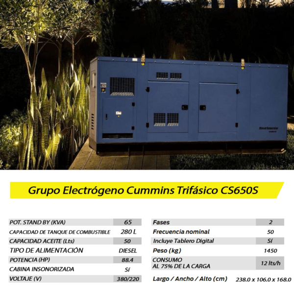Grupo Electrógeno Diesel Cummins Trifásico CS650S 650 KVA - Imagen 8